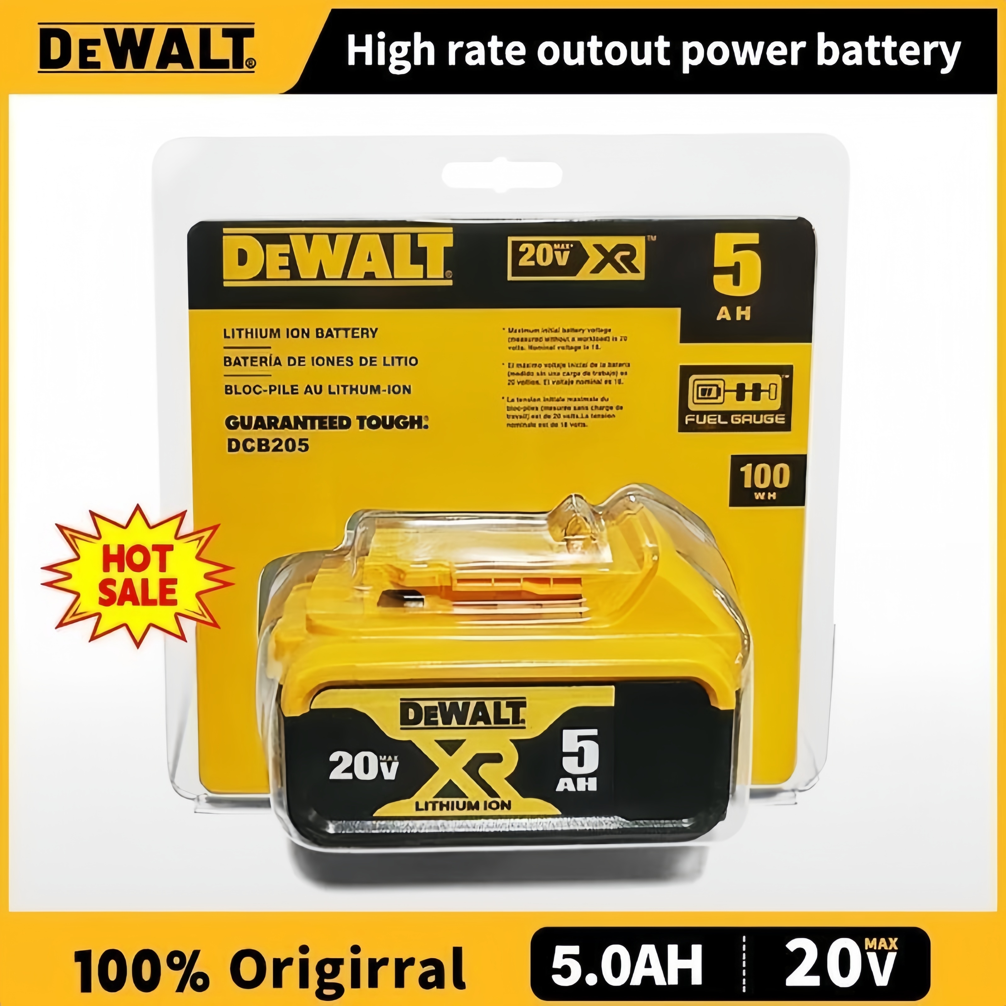 Dewalt original 18v, 6.0ah,  dcb 115,  dcb 118 batterioplader, hurtigopladning, litiumbatteri, værktøjsbatteri, original dewalt: Himmelblå