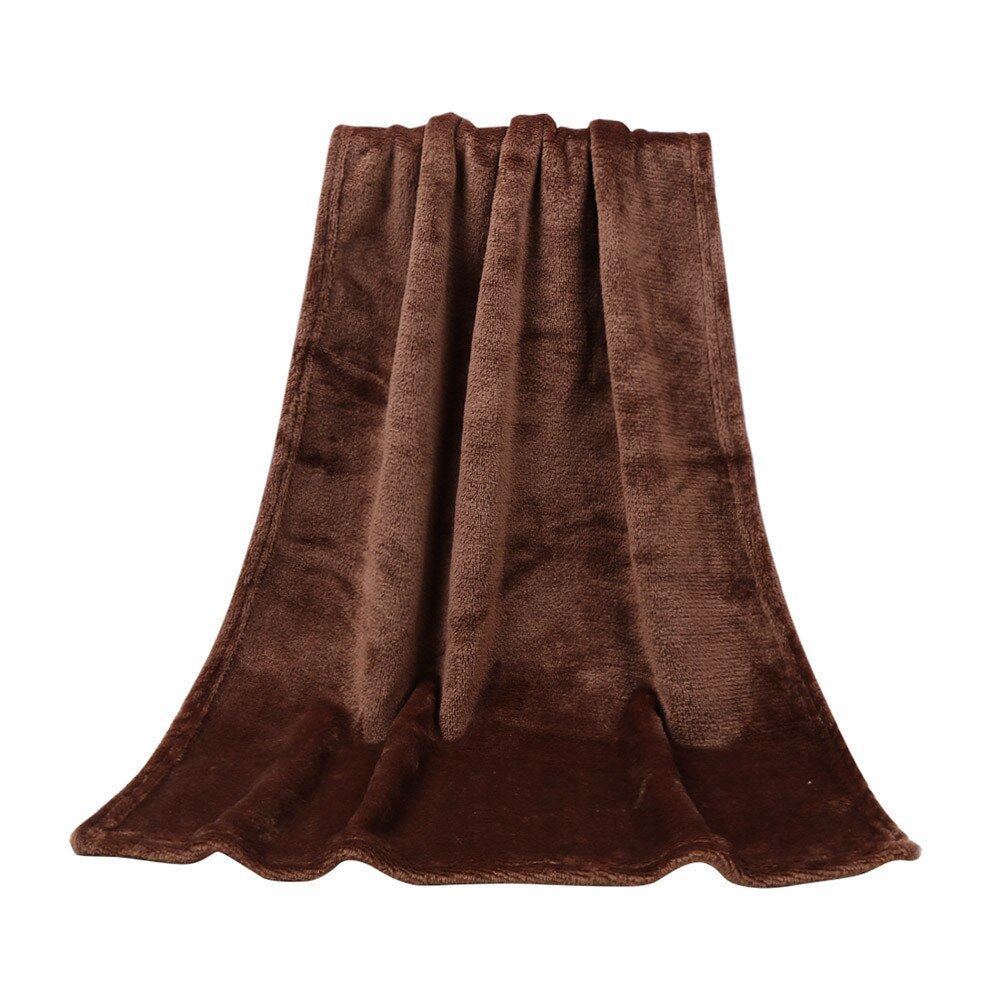 45*65CM Solid Soft Throw Kids Blanket Warm Coral Plaid Blankets Flannel Nordic Sofa Bed Living Room Blanket Decorative