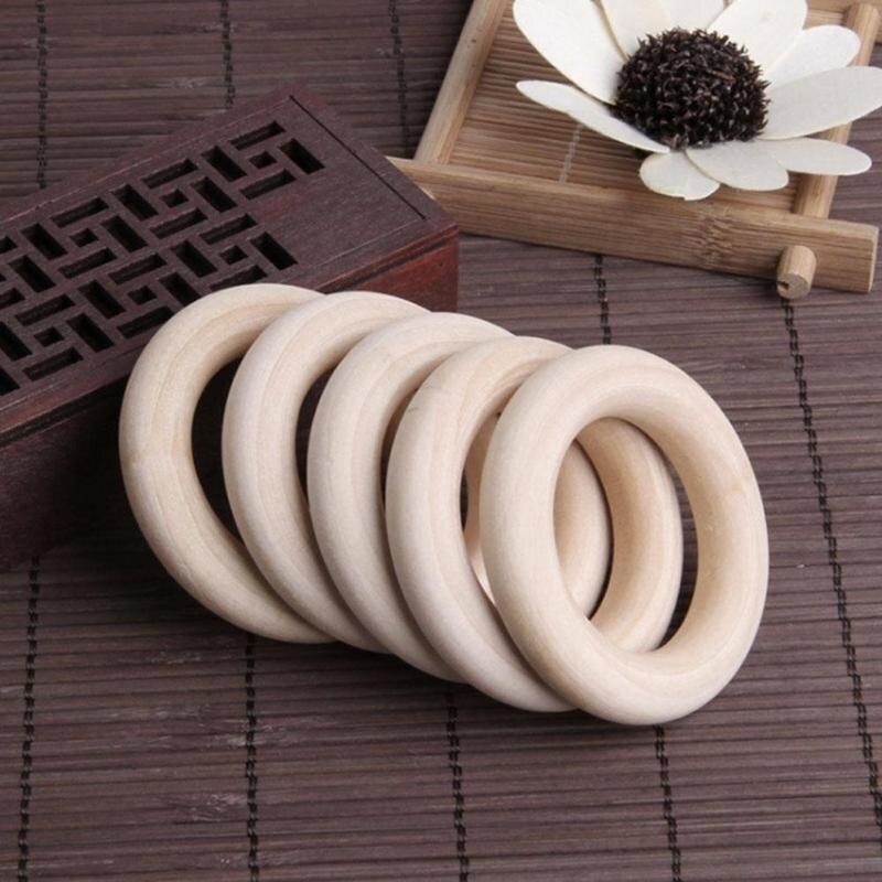 1Pc Kinderen Molaire Speelgoed Houten Ring Diy Accessoires Log Kleur Houten Ring Ringen Houten Ring Kinderen Accessoires 12.5Mm ~ 125Mm