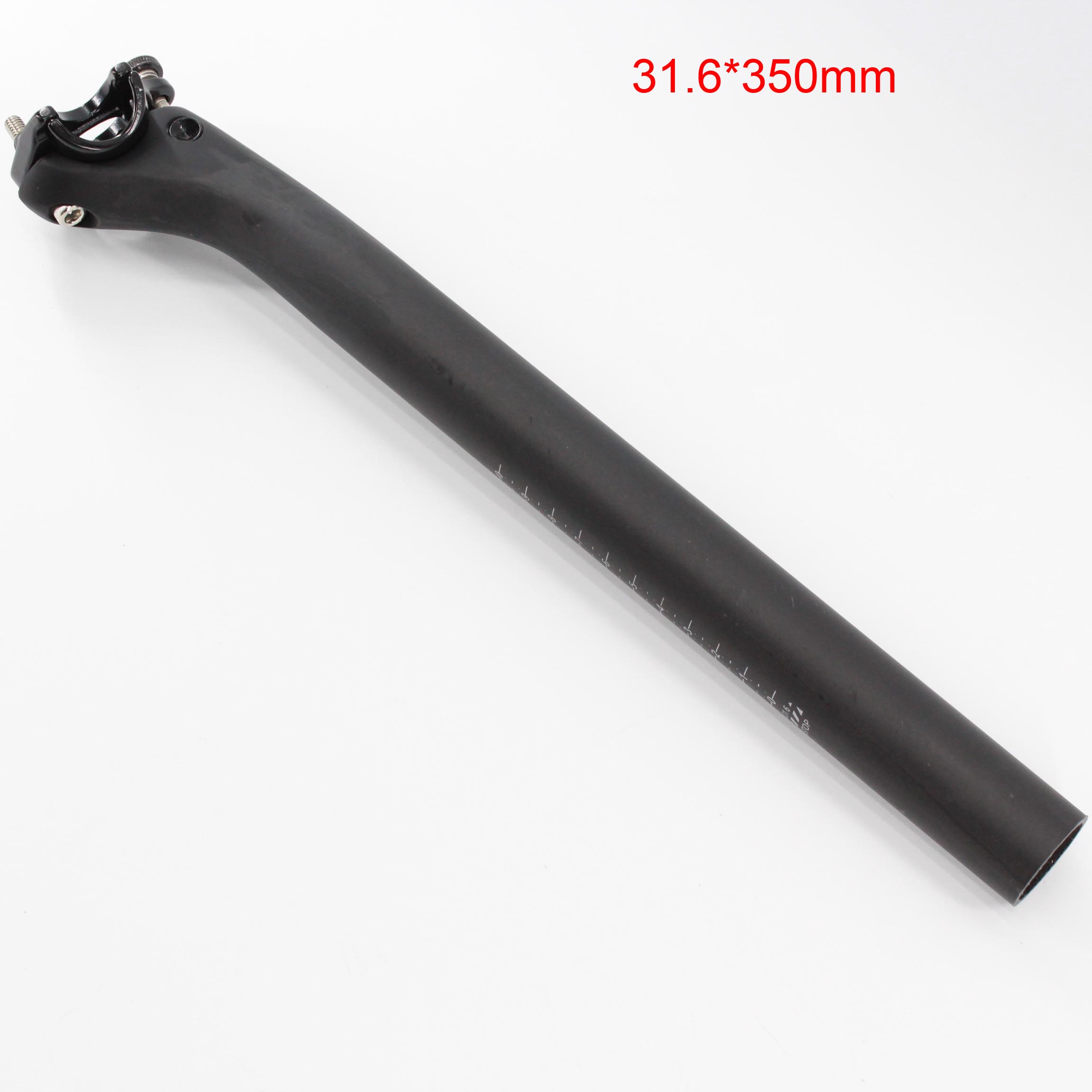 Tija de sillín de fibra de carbono para bicicleta de montaña, mate UD, piezas de 25,4/27,2/30,8/31,6x350/400mm, 25mm, ,: 31.6x350mm