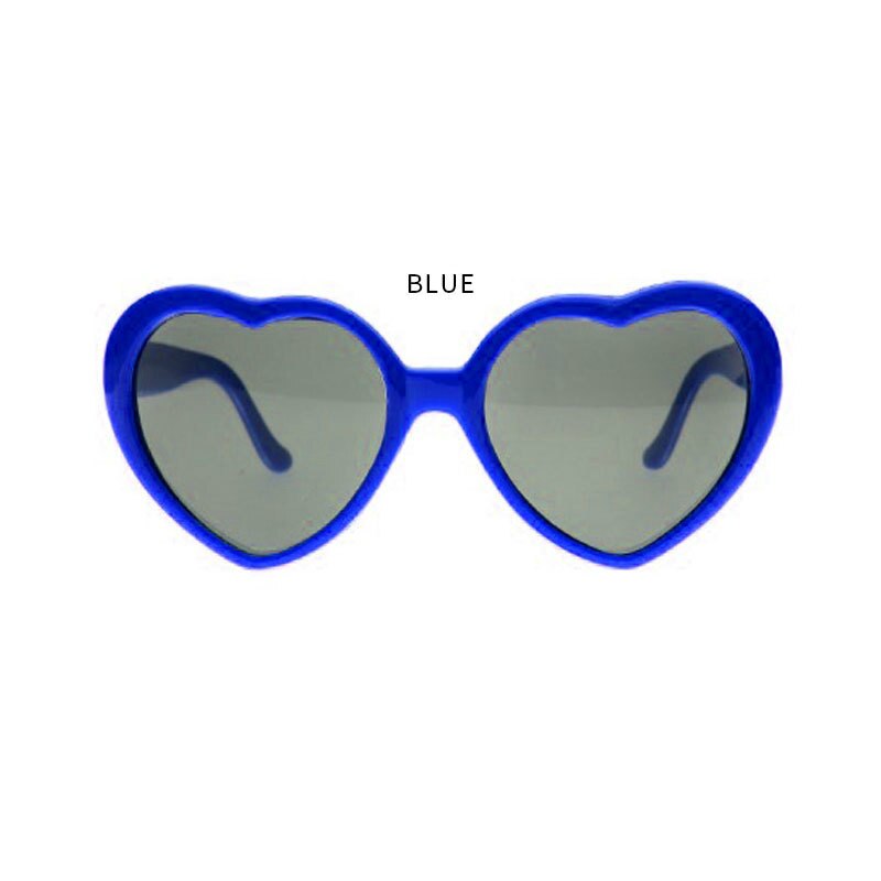 Hart-Vormige Lichten Geworden Liefde Speciale Effecten Bril Liefde Bril 'S Nachts Netto Rode Bril Zonnebril Vrouwen: Blauw