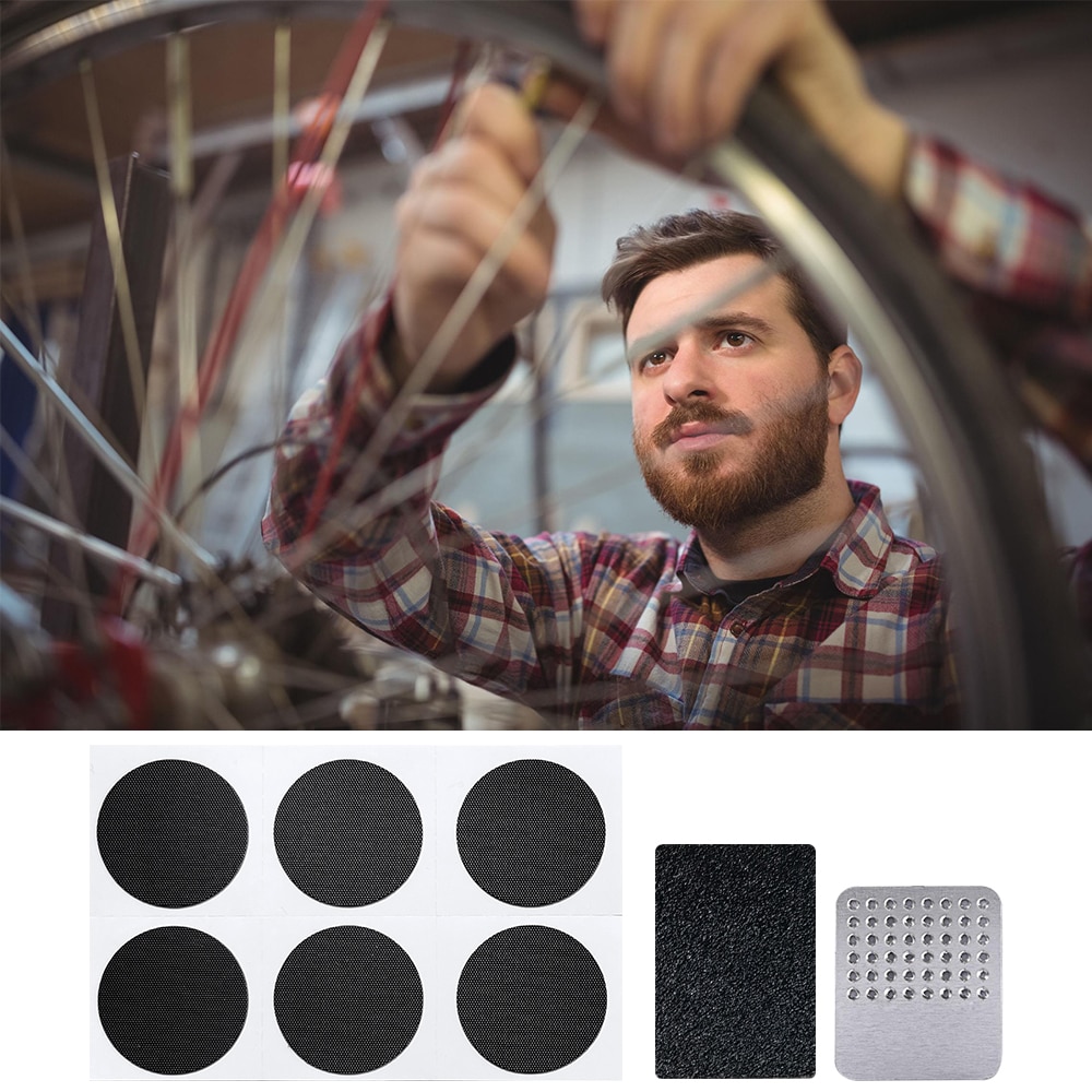 24 Pieces Bike Puncture Repair Patches Self Adhesive Bike Tire Patch Kit for Bicycle Tube Repair
