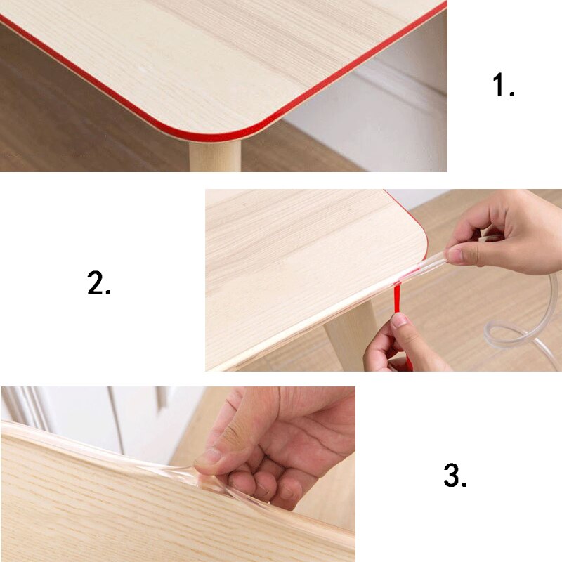 1m Safety Transparent Edge Corner Protection Strip Soft Table Desk Edge Bumper Waterproof PVC Bathroom Wall Corner Sticker