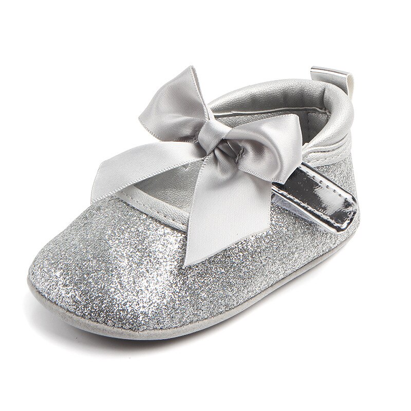 Baby Girl Shoes Soft Shoes Prewalker Walking Toddler Kids Shoes: Zilver / 0-6 months
