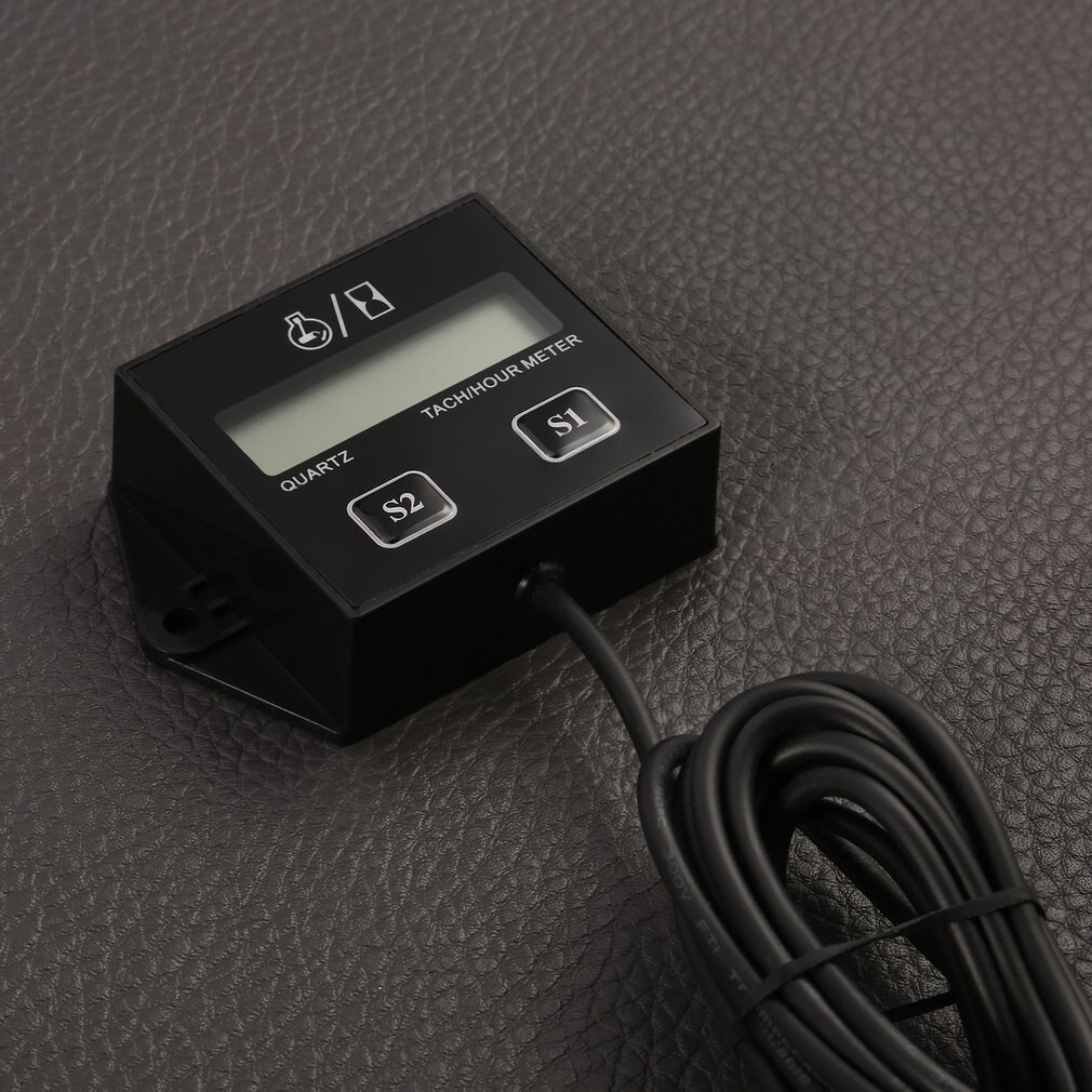High Performance Car Digital Engine Tach Tachometer Hour Meter Inductive for Motorcycle Car Motor Stroke Engine