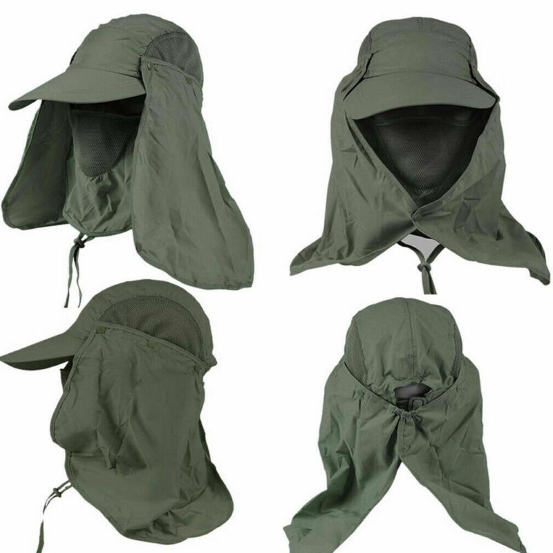 Mens Wandelen Vissen Hoed Outdoor Sport Zon Nek Bescherming Gezicht Cap Brede Rand