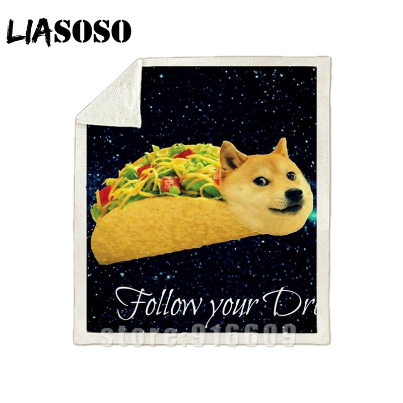 3d print sofasenge mønstret kontor harajuku vinter shiba inu hundetæppe sød doge sengetæppe baby rejse blødt udflugtstæppe: 1008 / 130 x 150cm