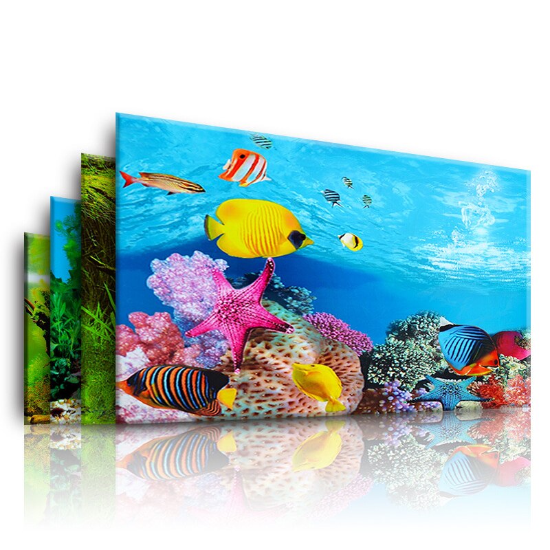 Aquarium fond papier peinture HD image 3D Aquarium papier peint Double face Aquarium décoratif Aquarium autocollant