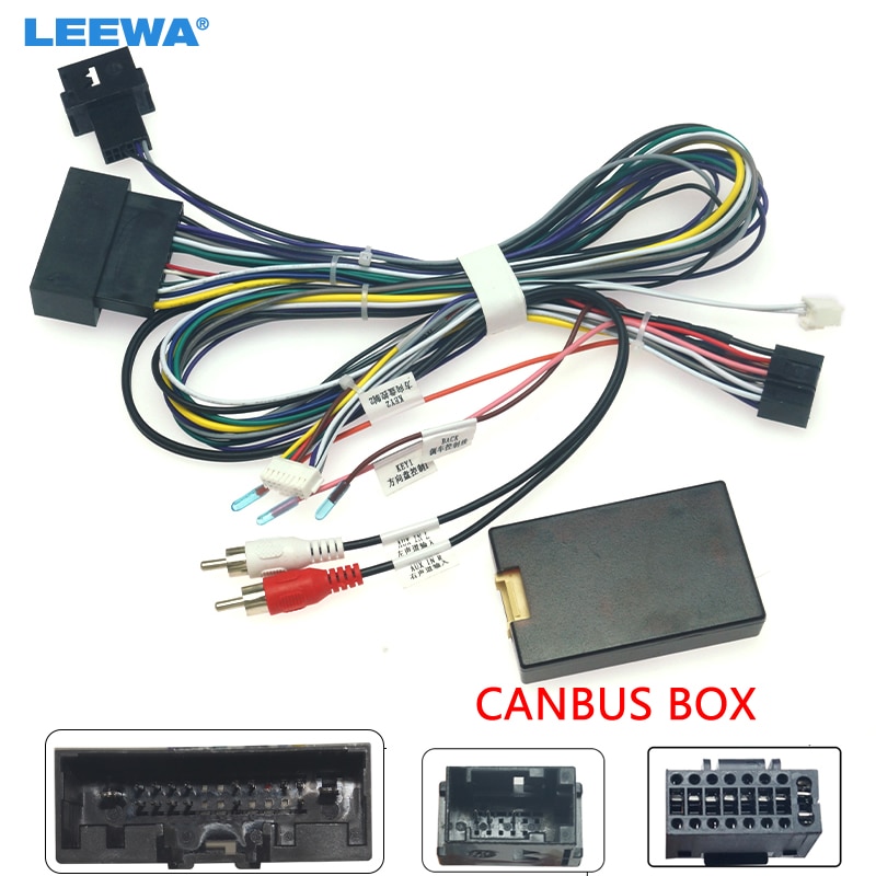 LEEWA Car 16pin Android Wiring Harness With Canbus Box For Mazda BT-50 Aftermarket Stereo Installation Wire Adapter #CA6601