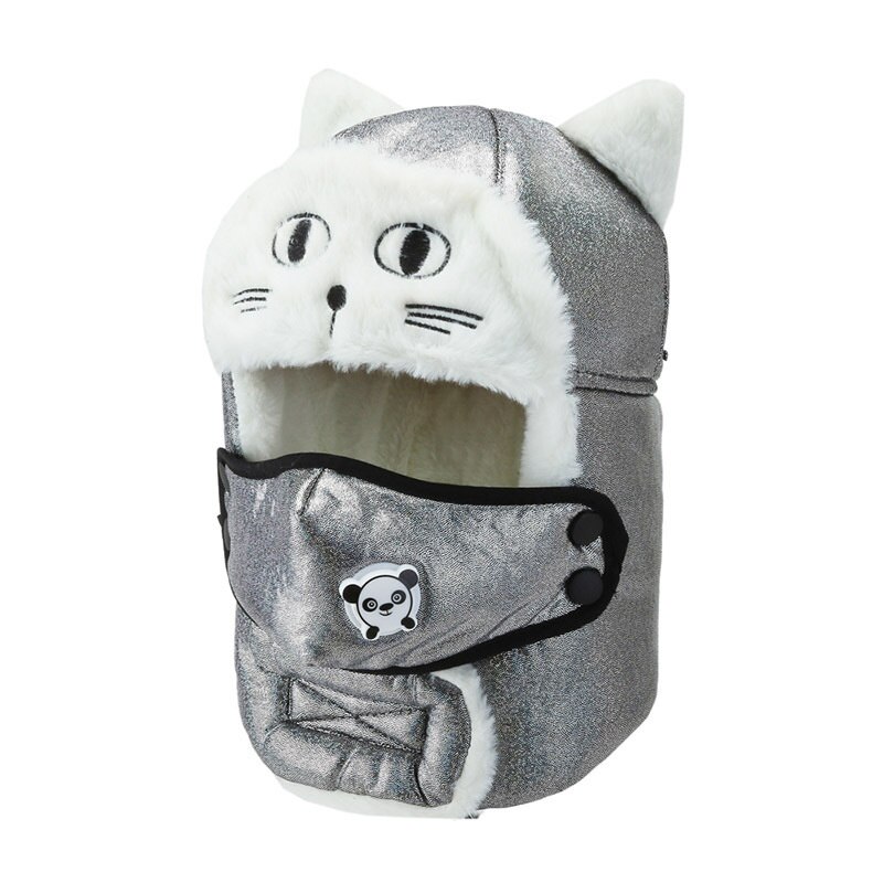 Earflap Pilot Hats and Goggles Trapper Bomber Hat Facemask Cap Bomber Hat with Full Face Ear Flap Children: C05