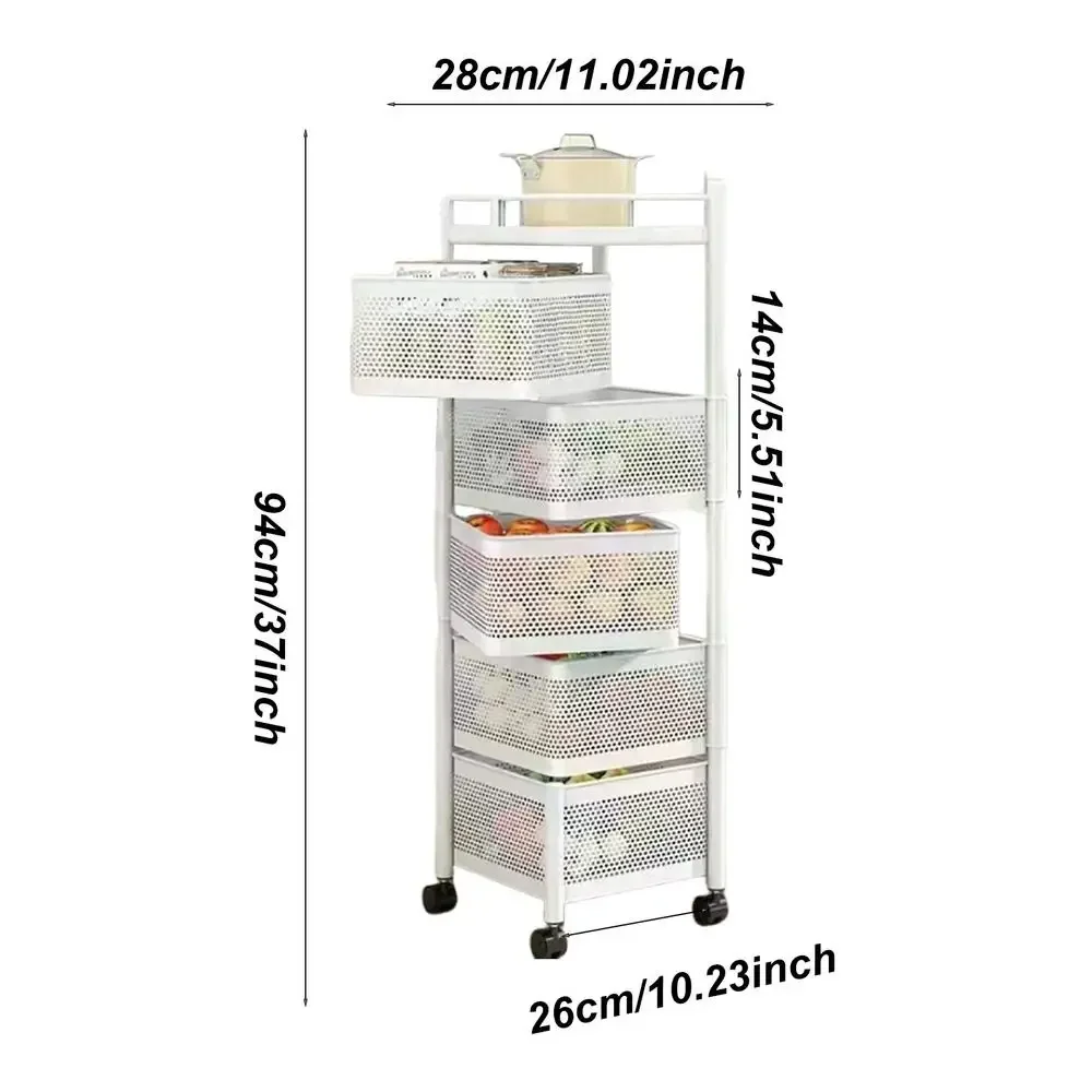 Keuken Draaibaar Fruit Groente Plank Met Wiel Installatie Gratis Multi-Layer Woonkamer Opbergrek Voor Snacks Fruit: GRIJS