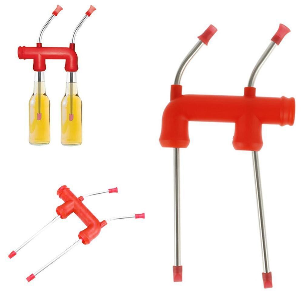 1PC Dual Trinken Schnorchel Doppel Bahre Bong Bahre Schnorchel Dollar Hühner Haus Geburtstage Party Trinken Küche Bar Trinker