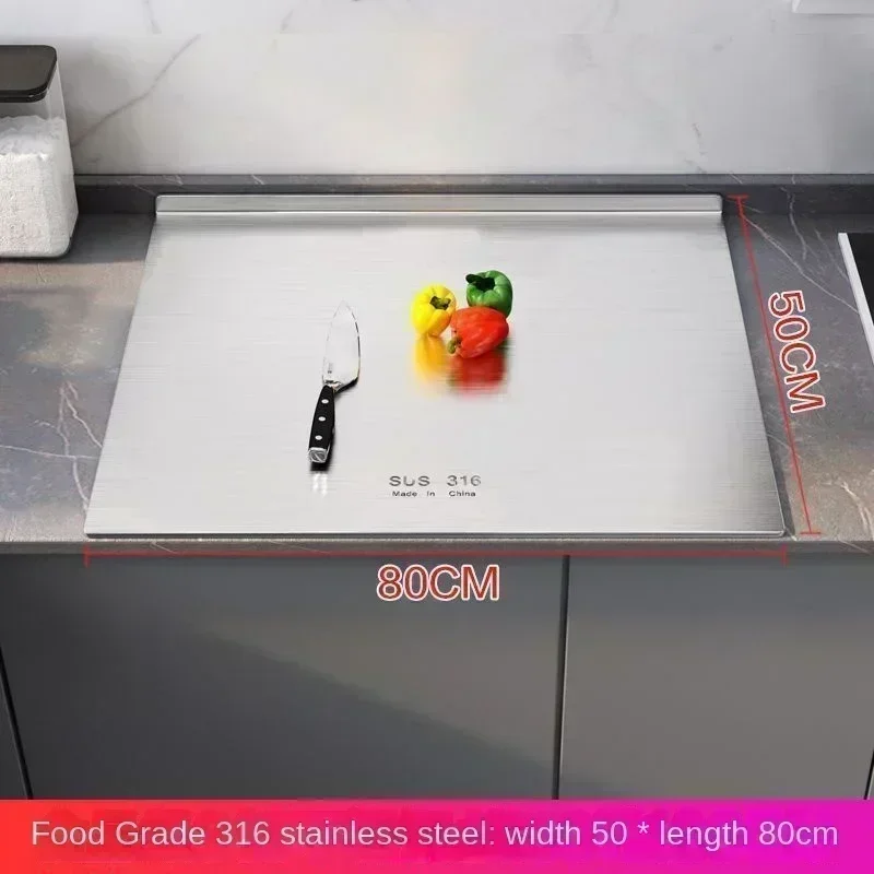 Panneau et planche à découper en acier inoxydable 316, planche à découper à surface amassée extra large double face épaissie pour la cuisine et la maison: 350x250x15mm / violet