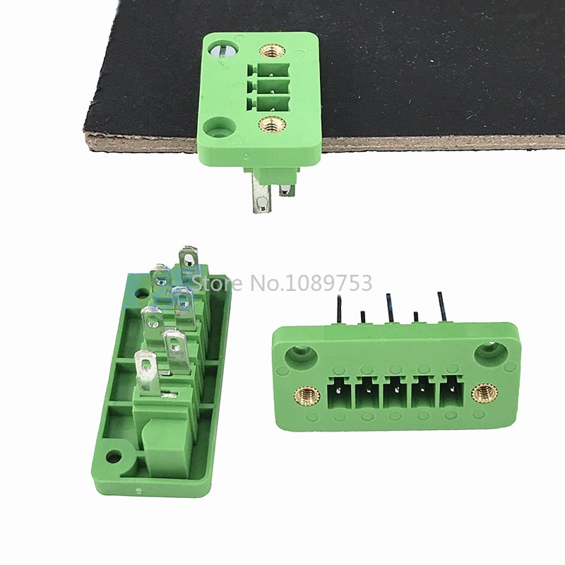 5Sets 3.81MM pitch Through wall plug in terminal blocks 15EDG 3.81 2/3/4/5/6/7/8pin Plug + Pin Header Socket set