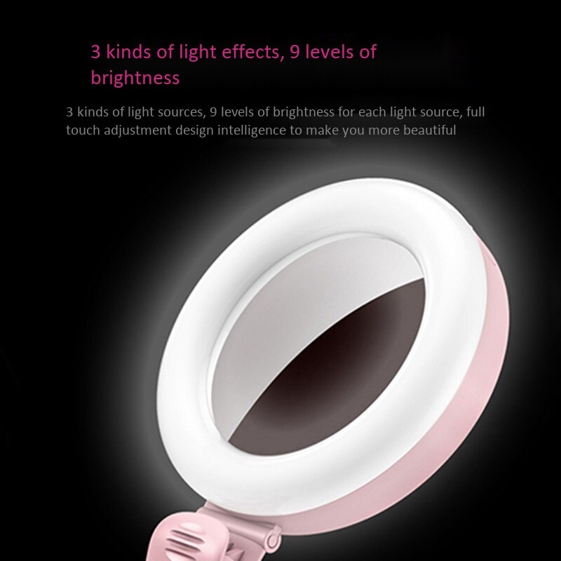 Selfie Ring Licht LED-Flash Portable Handy 20X Makro Weitwinkel Objektiv Ring Clip für iPhone