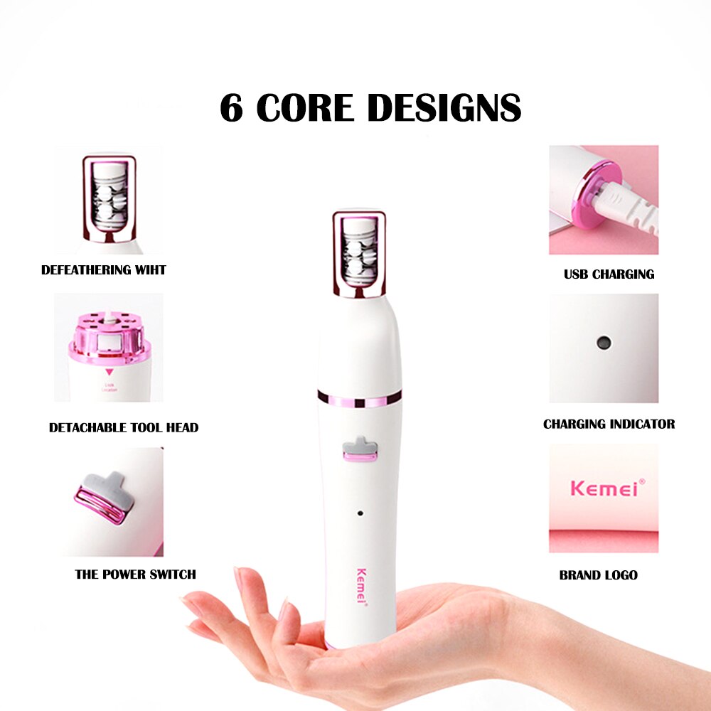 Kemei KM-2189 brosse de Masage de nettoyage du visage électrique 7 en 1 femme épilateur étanche électrique rasoir femme outil de soin du visage