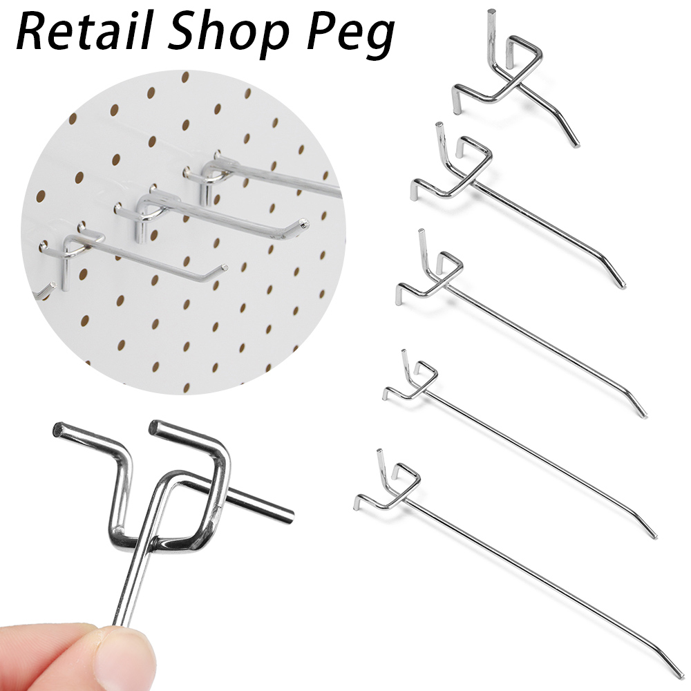5 stk gittervæg metal display kroge opbevaringsstativer detail butik pind sikkerhedsvarer hylde netholder hænge passer panel pegboard krog
