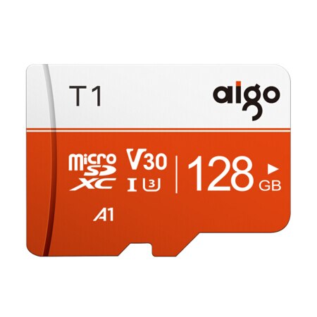 100%  original aigo micro sd kort klass 10 tf kort 16gb 32gb 64gb 128gb 256gb max 80mb/ s minneskort för samrtphone och bordsdator: 128gb
