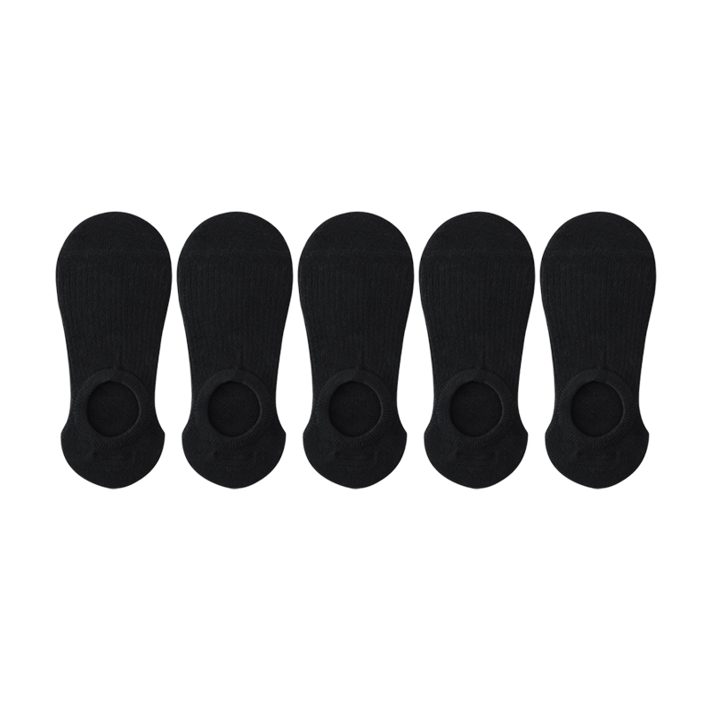 5 pares de zapatillas de calcetín para mujer, calcetines invisibles finos y transpirables de verano de colores sólidos, calcetines cortos invisibles de silicona antideslizantes