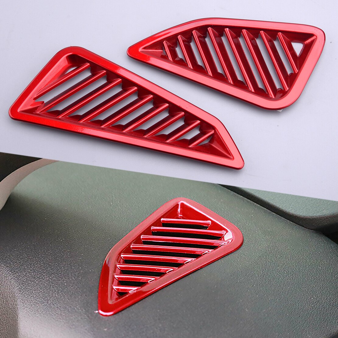 2 Stuks Rode Auto Dashboard Luchtuitlaat Vent Cover Trim Decor Plastic Fit Voor Toyota Corolla