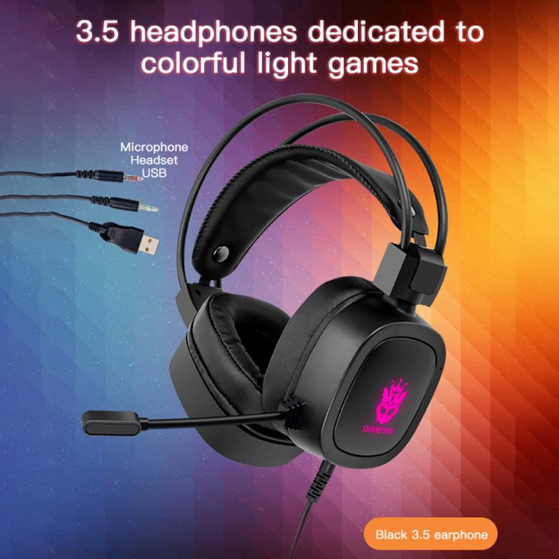 Gaming Headset Met Doos Diepe Bass Game Hoofdtelefoon Met Microfoon Voor Computer Gamer 7.1 Usb Kanaals Surround Sound: 01 3.5mm