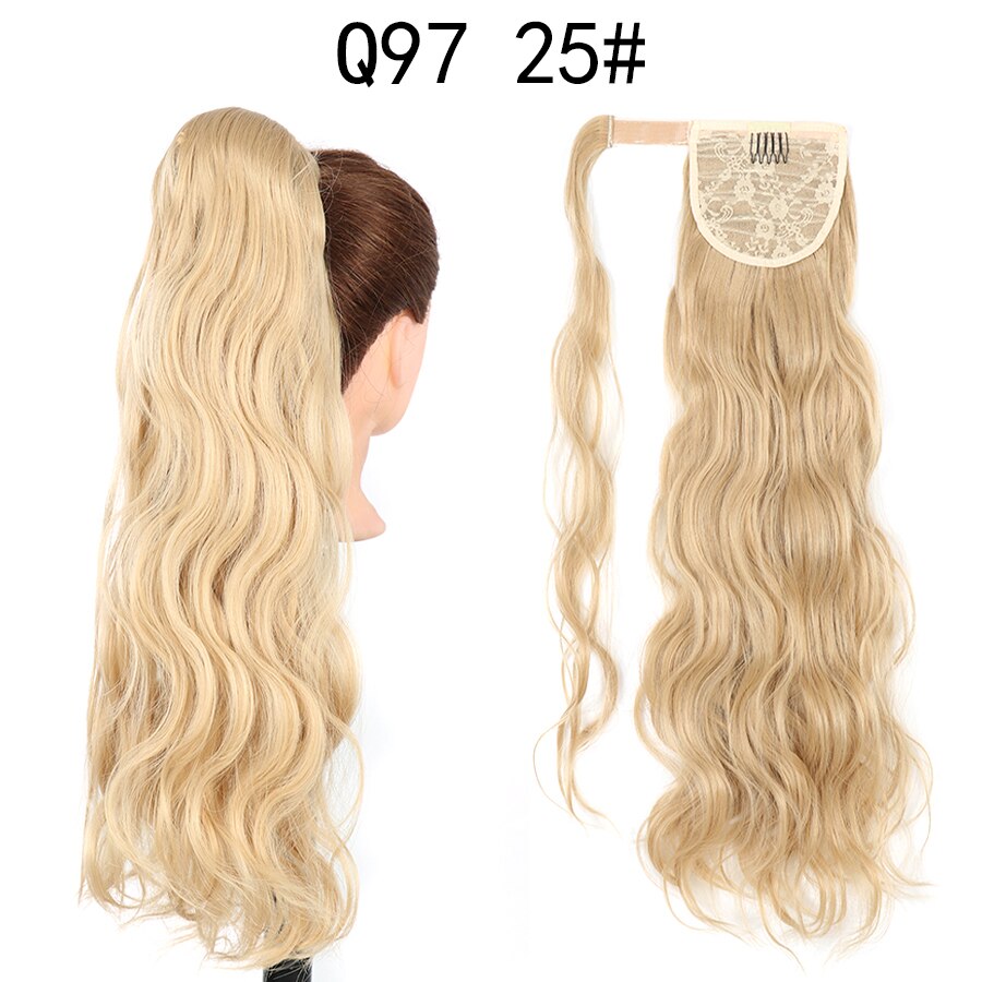 Hairpiece włosy w koński ogon rozszerzenie fałszywy ogon napowietrzny Natual faliste warkocze sznurek koński ogon z klipsami w syntetycznym: Q97-25