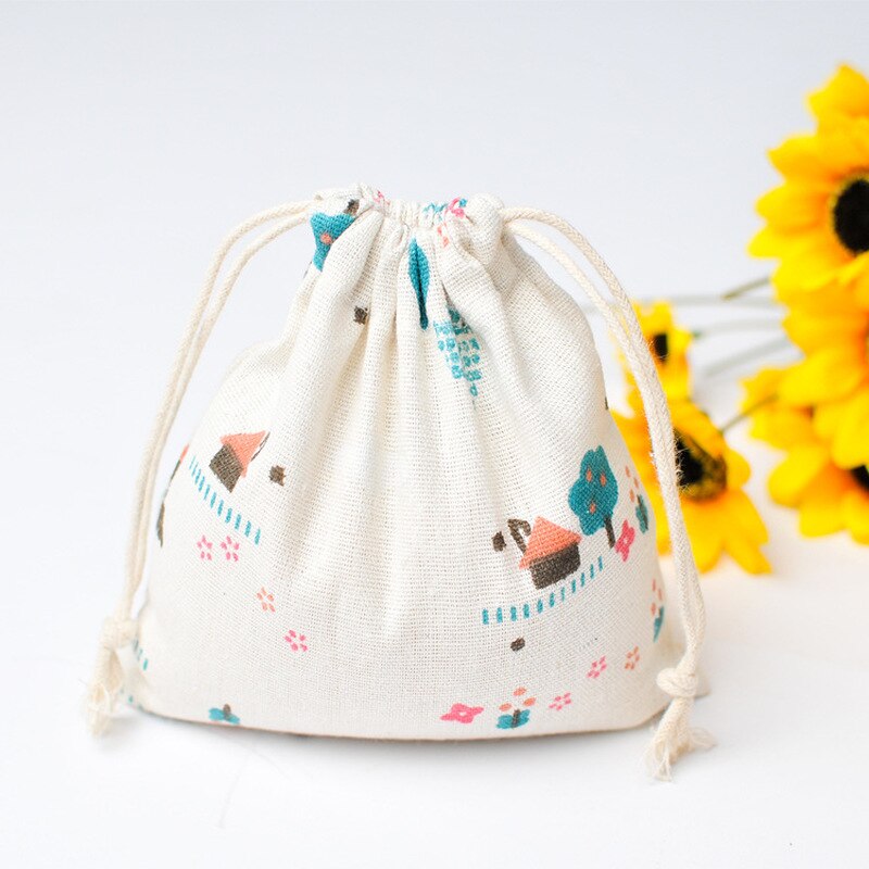 ETya réutilisable Eco coton cordon sac à provisions impression de fleurs femmes hommes voyage Shopper épicerie fourre-tout sacs de rangement pochette