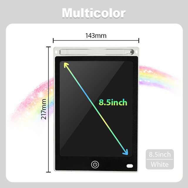 Planche à dessin électronique, écran LCD de 8.5 pouces, tablette graphique numérique pour dessin, bloc d&#39;écriture électronique, jouets pour enfants: 8.5inch white color