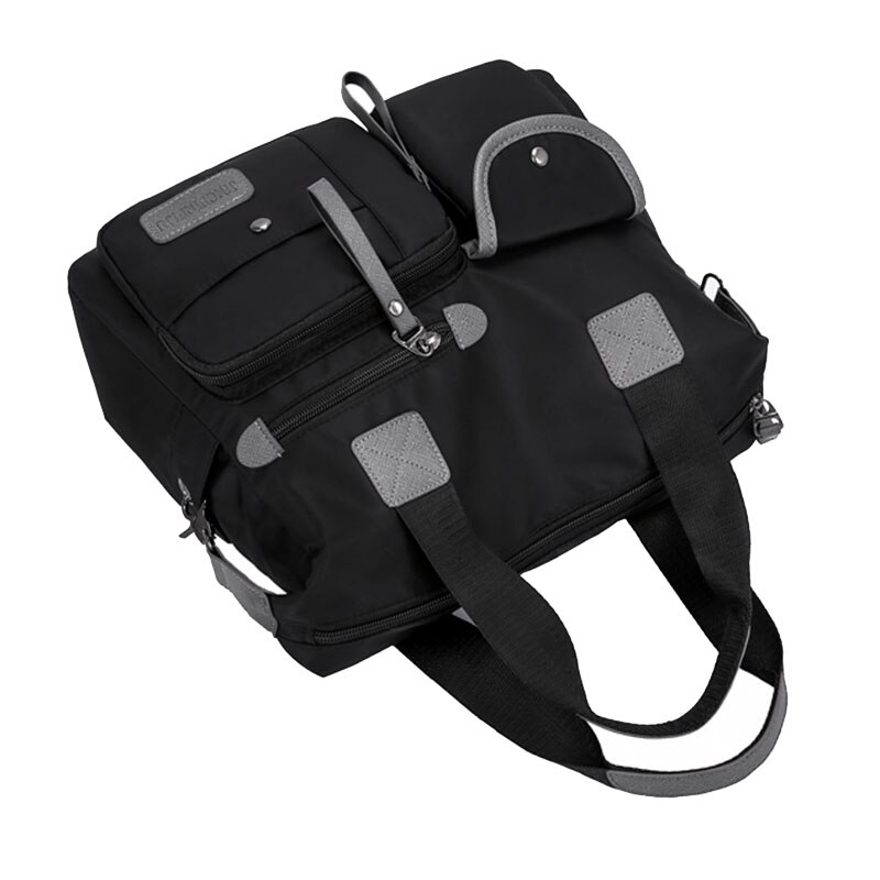 bolso Oxford a la para mujer, bolso de hombro para mamá de nailon informal, bolso de lona de gran capacidad negro