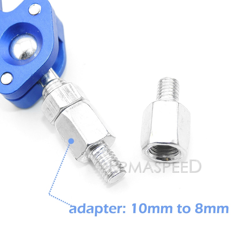 Universal 8Mm 10Mm Motorcycle Achteruitkijkspiegel Bromfiets Stuur Side Spiegels Draaibaar Blue Achteruitkijkspiegel Motor Accessoires
