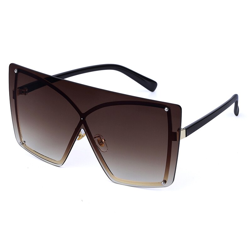 Oversized Zonnebril Vrouwen Luxe Randloze Vierkante Zonnebril Metalen Vrouwelijke Shades UV400 Mannen Bril Gafas: 5
