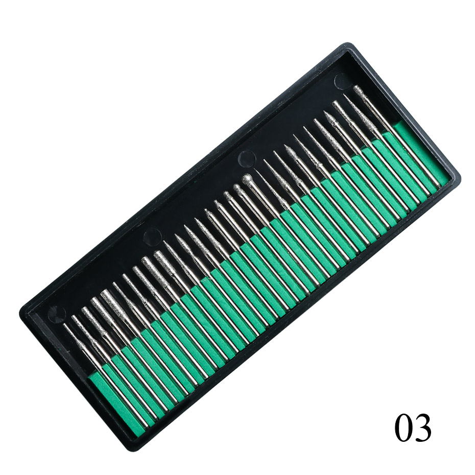 Diamond Ceramic Nail Drill Bits Rotate Burr Milling Cutter Manicure Pedicure Polishing Tools Electric Machine Accessory JI1560: 03