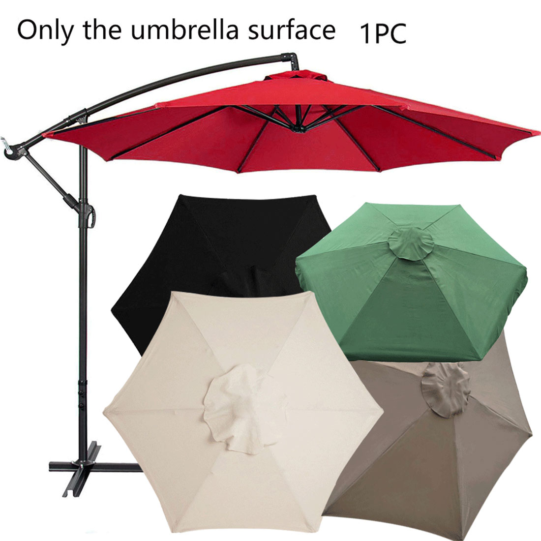 Skygge til terrasse let at installere have polyester holdbar baghave parasol baldakin parasol udendørs anti uv erstatningsbetræk