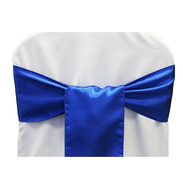 BIT.FLY – housse de chaises en Satin 15x275cm, 1 pièce, décoration de fête, mariage, hôtel, Banquet,: royal blue