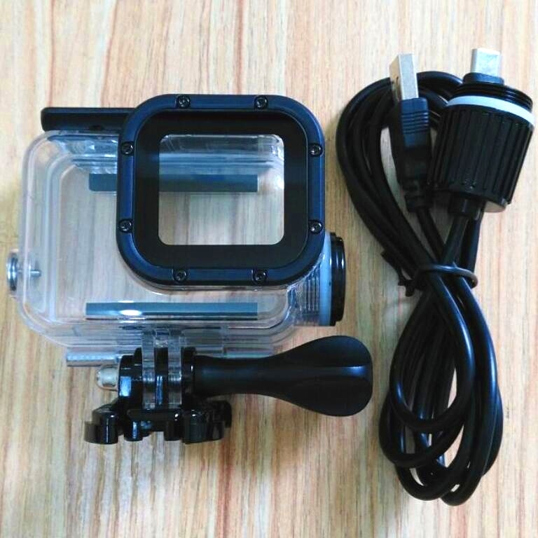 Sport Camera Accessoires Laadstroom Waterproof Case voor Gopro Hero 7 6 5 Black Charger shell Behuizing + USB Kabel Voor motocycle