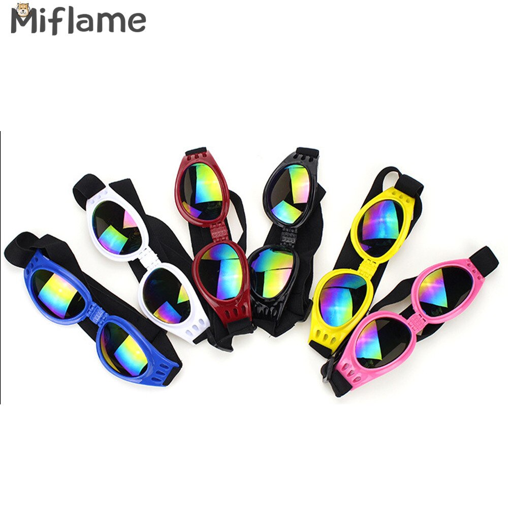Miflame Multicolor Dog Protection Goggles Foldable Dog Glasses For Pet Eyewear Chihuahua Schnauzer Glasses Small Dog Sunglasses