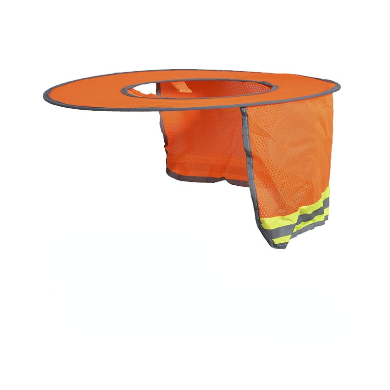 Parasole per lavori all'aperto, casco di sicurezza, protezione per il collo, striscia riflettente, casco protettivo, scudo, cappello solare: Bianco