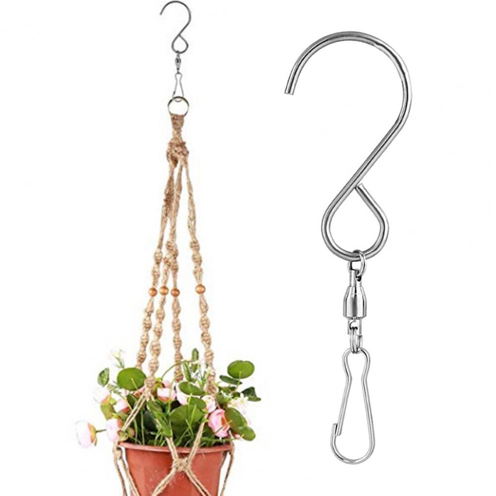 6Pcs Hook Unbreakable Snap-on S-shaped Hanger Hanger Metal Heavy Duty S-Shaped Hanging Hook for Balcony