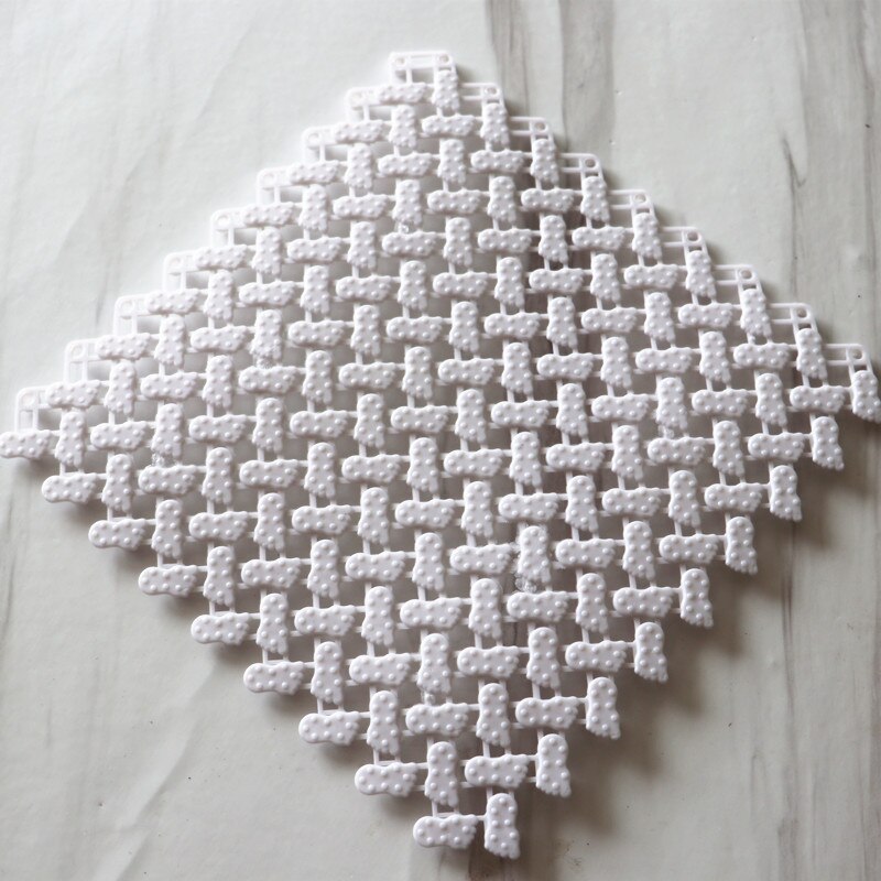 PVC free spline anti-skid waterproof mat bathroom anti-skid mat shower room anti skid mat set bath mat decoration: White