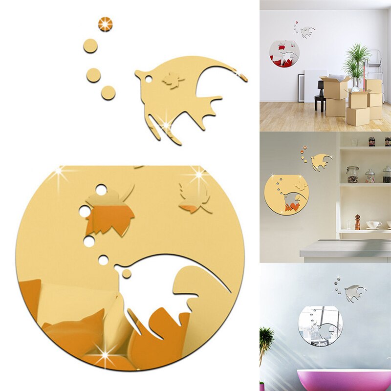 3d akryl veggklistremerke akvarium speil fine carving room diy veggmaleri hjemmedekal dekor bakgrunnsbilder
