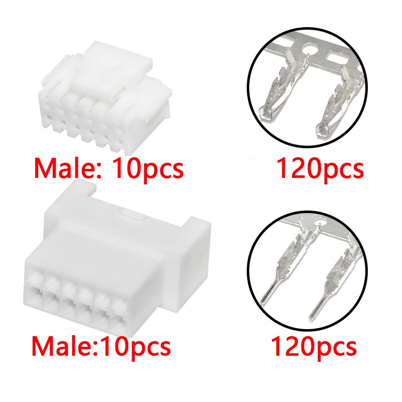 PHB2.0 Rubber Shell Phb 2.0Mm Afstand Connector Connector Dubbele Rij Gesp Mannelijke Plug Vrouwelijke Terminal 2*2P 3P 4P 5P 6P: 2X6P