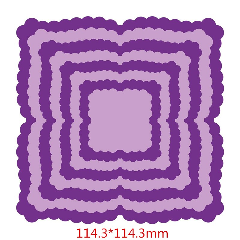 Nestet hjerte sirkel oval firkantet ramme sett metall skjærematriser til scrapbooking gjør-det-selv-album papirkort lage dekorasjon: H3714