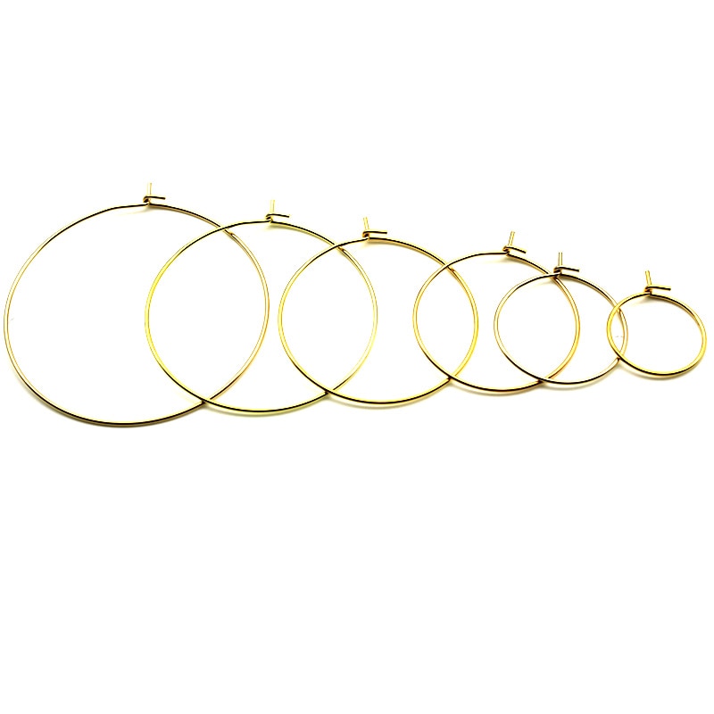 20pcs Oro 316L Rotonda In Acciaio Inox Anello Del Cerchio Del Cerchio Dell&#39;orecchino Catenacci del Gancio Orecchio Ipoallergenico Filo di Risultati Dei Monili di DIY