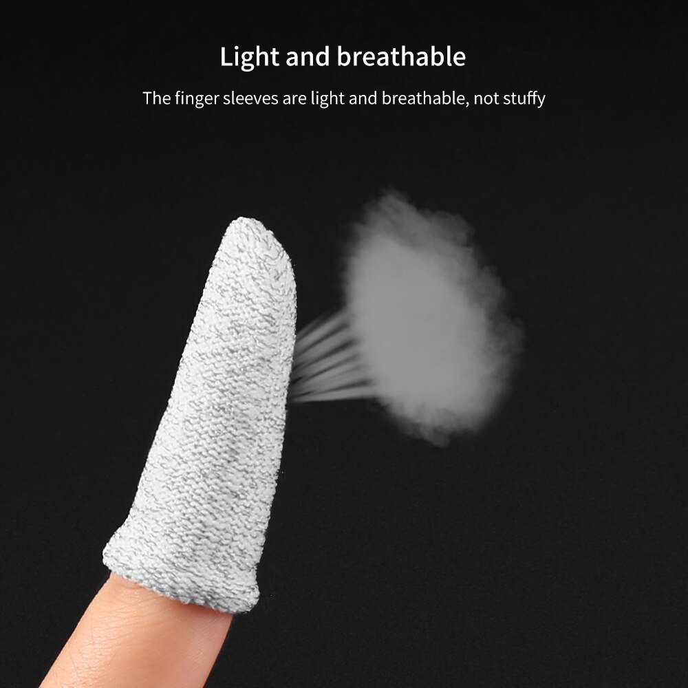 2 pièces respirant jeu contrôleur doigt couverture anti-transpiration jeu doigt gants anti-rayures manchon sensible Mobile écran tactile