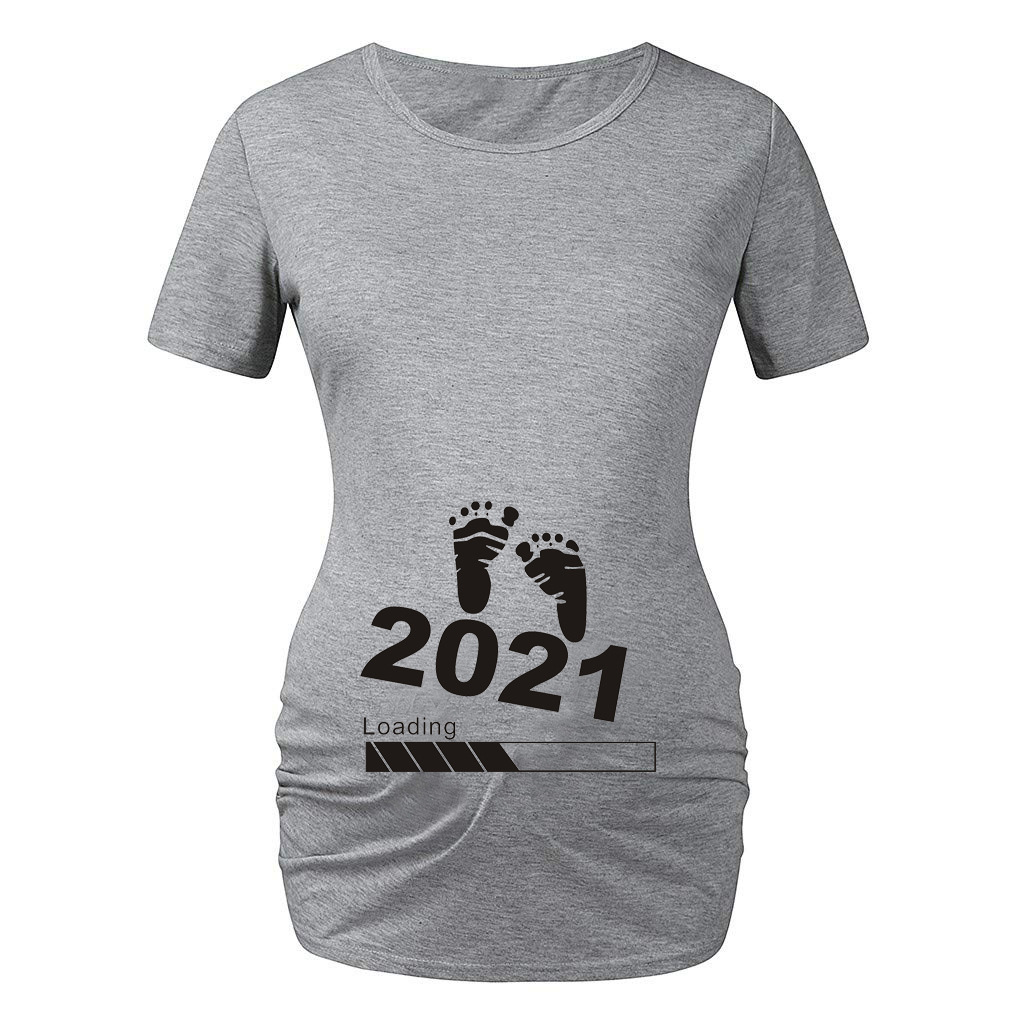 1 teile/los Frauen essen Gedruckt Schwangere T Shirt Mädchen Mutterschaft Kurzarm Schwangerschaft sommer top: 4 / XXL