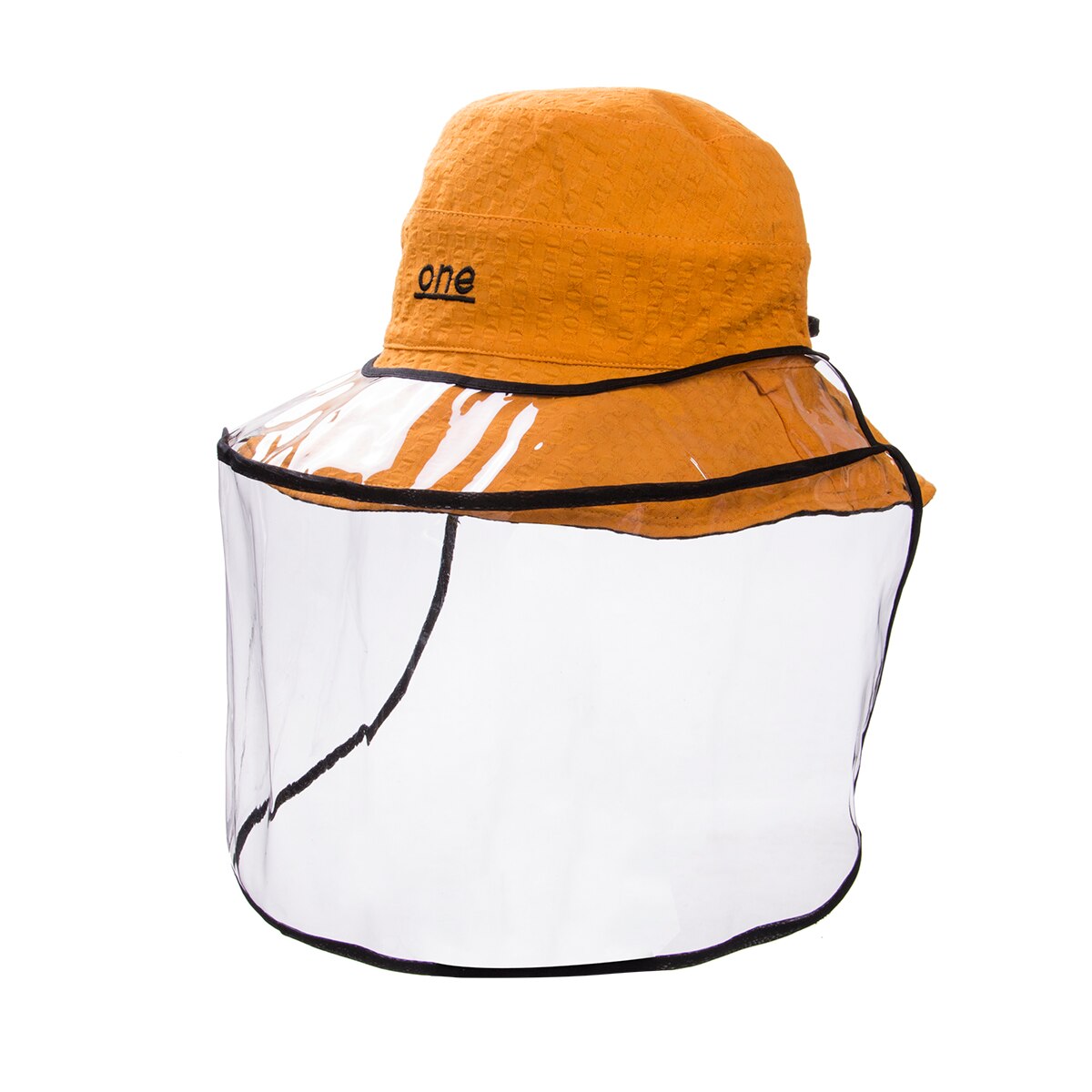 Anti Saliva Anti gotitas impermeable a prueba de viento letra de impresión Seguridad al aire libre protector transparente protector para todo el rostro Fishingman sombreros gorras: Naranja