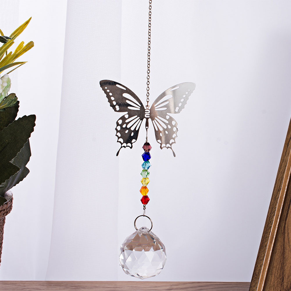 Udendørs indendørs vindue dekorative solfangere prismer sommerfuglformet regnbue tilbehør hængende krystal vedhæng refleksion: 1