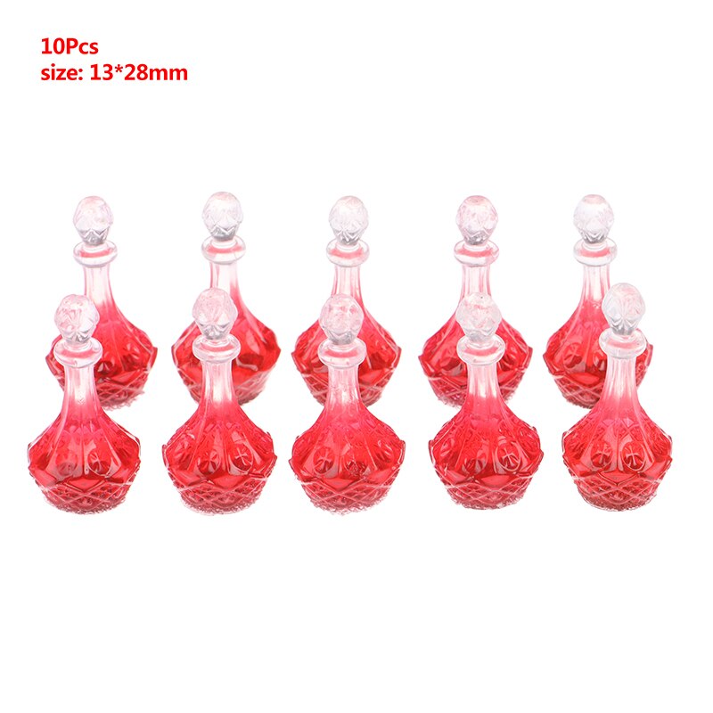 10pcs/set 1:12 Dollhouse Miniature Wine Bottle Whisky Simulation Drinks Model: a5