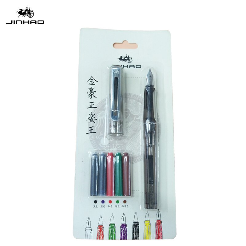 Pluma estilográfica JINHAO 599A, juego de bolígrafos de tinta correctora de postura de escritura de 0,5 Mm para útiles escolares para estudiantes, papelería