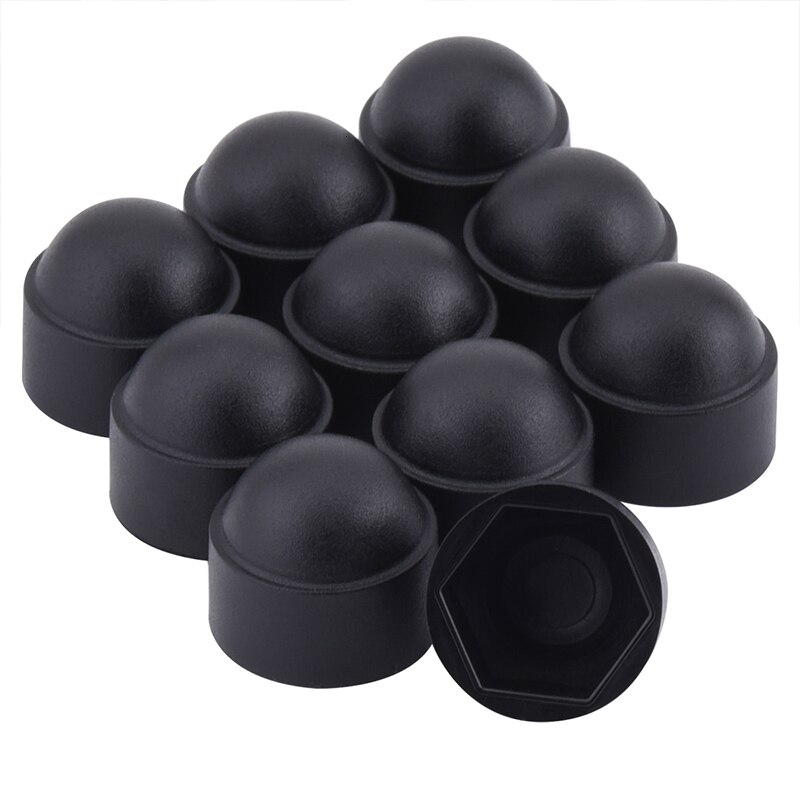 Ns modify 10 stk/sæt universal auto skrue beskyttelse hætter  m8 m10 bolte møtrikker hoved hætter dæksel sort bil interiør tilbehør